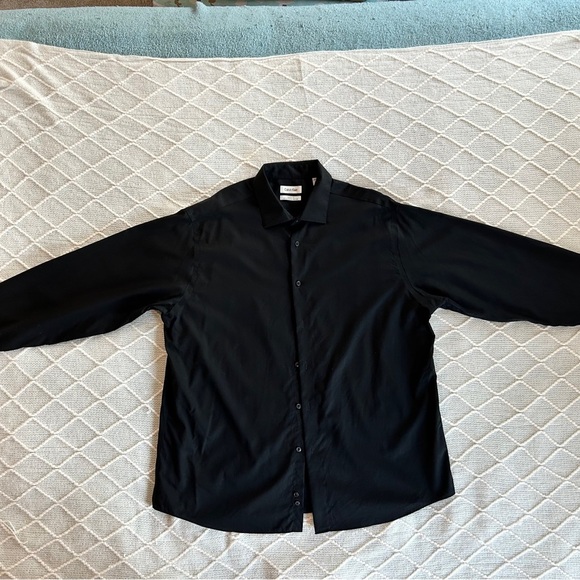 Calvin Klein Men’s Performance Black Button Down Dress shirt. 17 1/2 - Picture 10 of 11